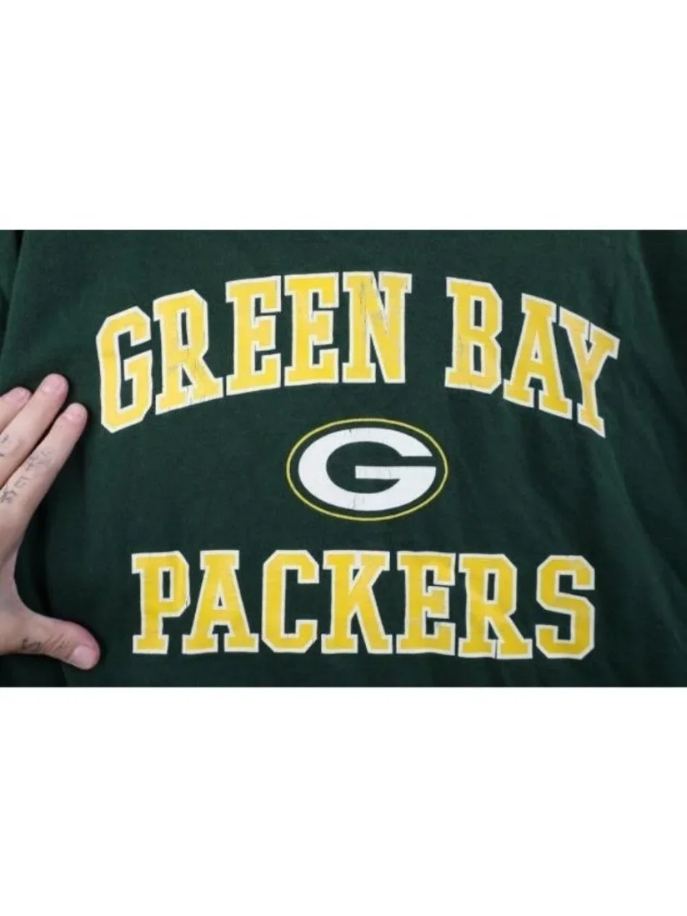 Vintage 90s Mens Large Faded Green Bay Packers Football Short Sleeve T-Shirt